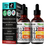Gotas líquidas de vitamina B12 y B6, complejo de vitamina B12 sublingual - Vitamina B12 5000 mcg - Metilcobalamina B12 para energía, apoyo cerebral y cardíaco con 27,200 mcg, frambuesa, 80 porciones