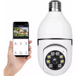 Cámara De Seguridad Wifi Bombillo Robotica Panoramica Ip 360